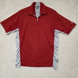 Nike Shirt Men Medium Red‎ Golf Sphere React Polo Quarter Zip Loose Performance
